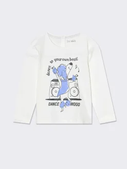 Piazza Italia Neonata<T-shirt girocollo con stampa sul davanti, disponibile in 3 varianti colore - panna