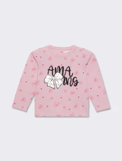 Piazza Italia Neonata<T-shirt girocollo con stampa fantasia mylar sul davanti da neonata -