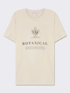 Uomo Piazza Italia Uomo|Polo E T-Shirt<T-shirt girocollo con stampa a contrasto sulle maniche regular fit - latte