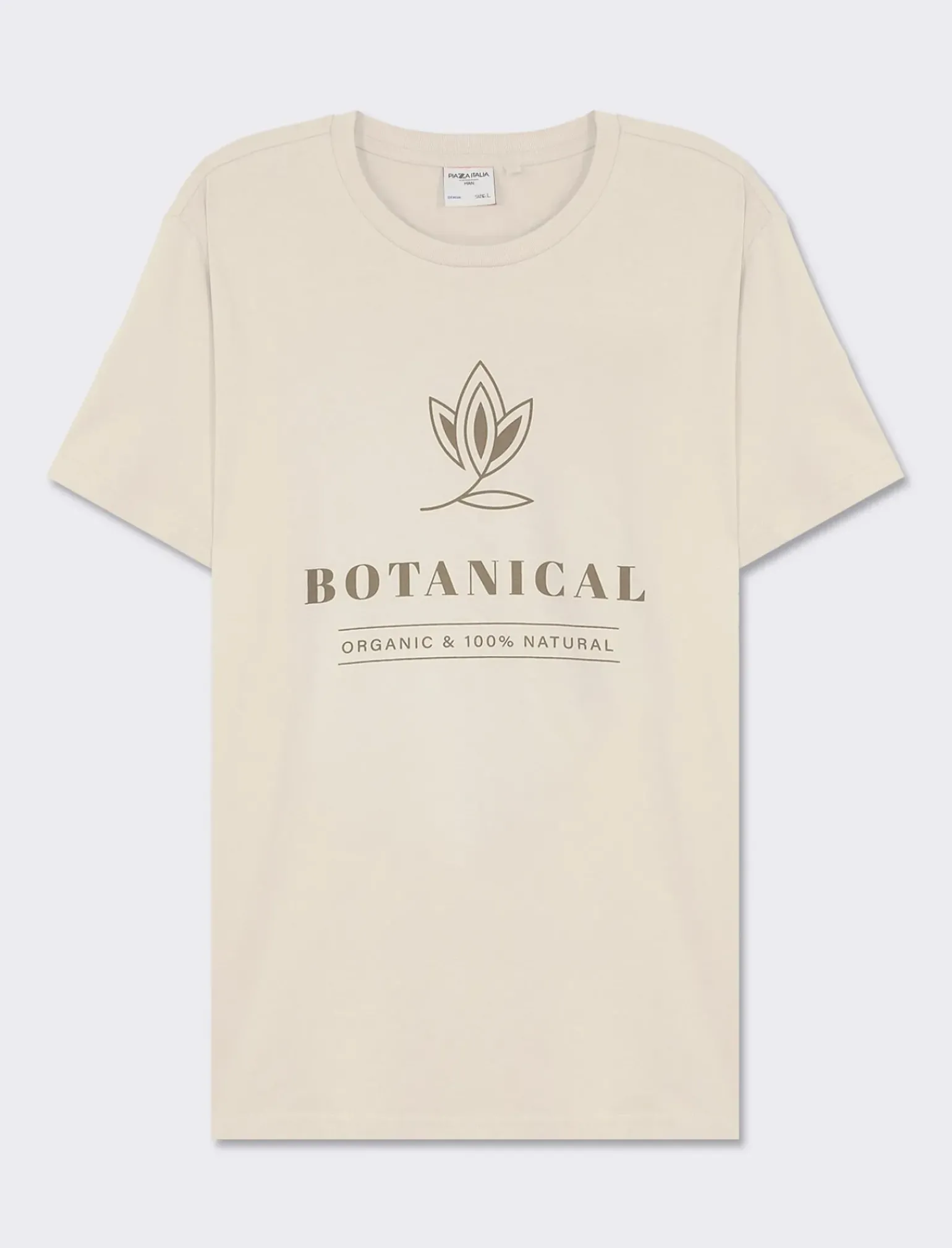 Uomo Piazza Italia Uomo|Polo E T-Shirt<T-shirt girocollo con stampa a contrasto sulle maniche regular fit - latte