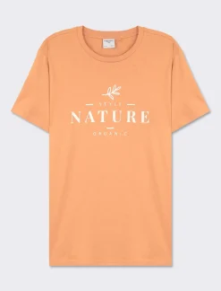 Uomo Piazza Italia Uomo|Polo E T-Shirt<T-shirt girocollo con stampa a contrasto sulle maniche regular fit - Rosa salmone