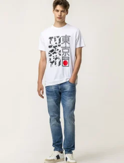 Uomo Piazza Italia Uomo|Polo E T-Shirt<T-shirt girocollo maniche corte regular fit college inspiration -