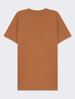 Uomo Piazza Italia Uomo|Polo E T-Shirt<T-shirt girocollo maniche corte regular fit college inspiration - tabacco