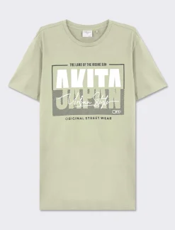 Uomo Piazza Italia Uomo|Polo E T-Shirt<T-shirt girocollo maniche corte regular fit college inspiration - salvia