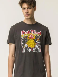 Uomo Piazza Italia Uomo|Polo E T-Shirt<T-shirt girocollo maniche corte regular fit con stampa PINKFLOYD License - asfalto