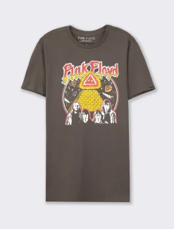 Uomo Piazza Italia Uomo|Polo E T-Shirt<T-shirt girocollo maniche corte regular fit con stampa PINKFLOYD License - asfalto