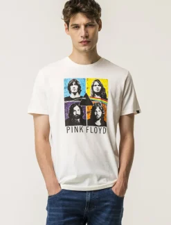 Uomo Piazza Italia Uomo|Polo E T-Shirt<T-shirt girocollo maniche corte regular fit con stampa PINKFLOYD License - sporco