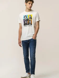 Uomo Piazza Italia Uomo|Polo E T-Shirt<T-shirt girocollo maniche corte regular fit con stampa PINKFLOYD License - sporco