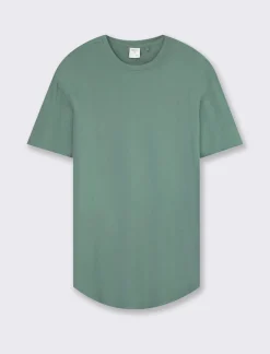 Uomo Piazza Italia Uomo|Polo E T-Shirt<T-shirt girocollo maniche corte loose fit in jersey misto viscosa con fondo stondato -