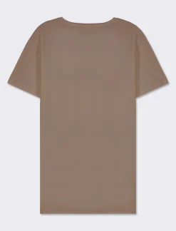 Uomo Piazza Italia Uomo|Polo E T-Shirt<T-shirt girocollo maniche corte regular fit in jersey in puro cotone - kaki