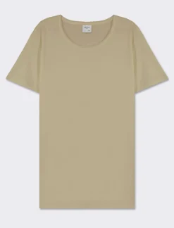 Uomo Piazza Italia Uomo|Polo E T-Shirt<T-shirt girocollo maniche corte regular fit in jersey in puro cotone - stone