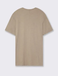 Uomo Piazza Italia Uomo|Polo E T-Shirt<T-shirt girocollo maniche corte loose fit in jersey slub puro cotone - kaki