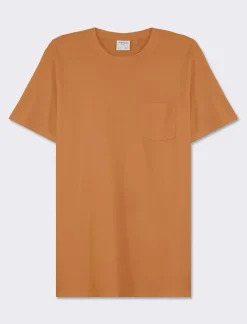 Uomo Piazza Italia Uomo|Polo E T-Shirt<T-shirt girocollo maniche corte regularfit in jersey puro cotone - tabacco