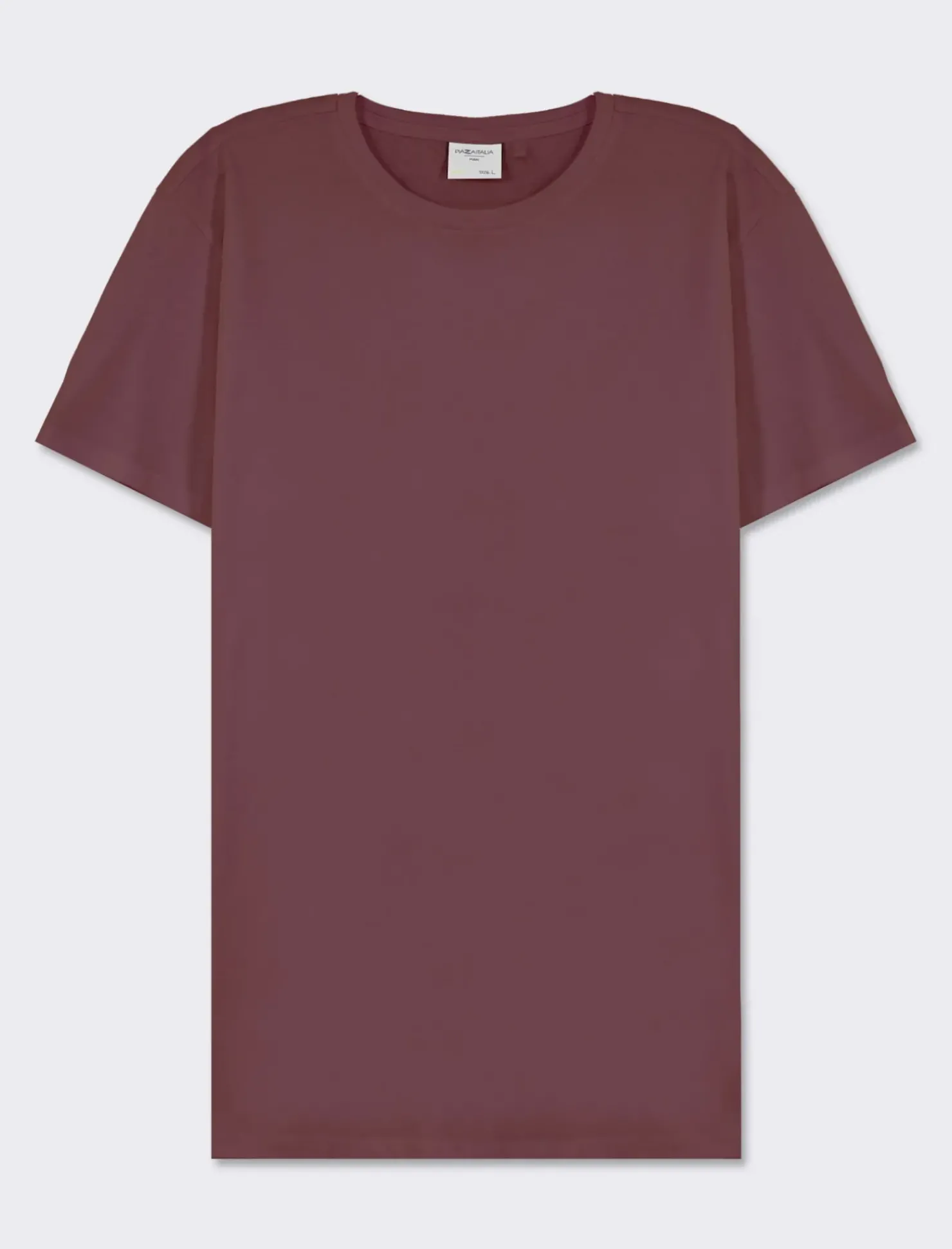Piazza Italia T-shirt girocollo maniche corte regular fit in jersey puro cotone - Bordeaux Rosso Sale