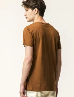 Uomo Piazza Italia Uomo|Polo E T-Shirt<T-shirt girocollo maniche corte regular fit in jersey puro cotone - tabacco