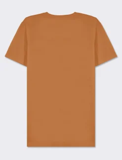 Uomo Piazza Italia Uomo|Polo E T-Shirt<T-shirt girocollo maniche corte regular fit in jersey puro cotone - tabacco