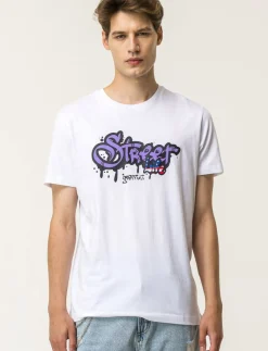 Uomo Piazza Italia Uomo|Polo E T-Shirt<T-shirt girocollo maniche corte regular fit con stampa graffiti USA Inspiration -