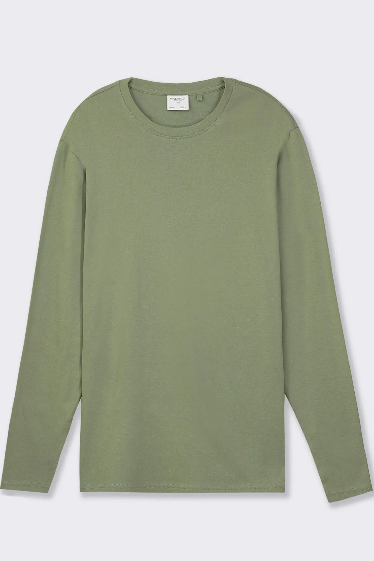 Uomo Piazza Italia Uomo|Polo E T-Shirt<T-shirt girocollo slim fit in jersey - salvia