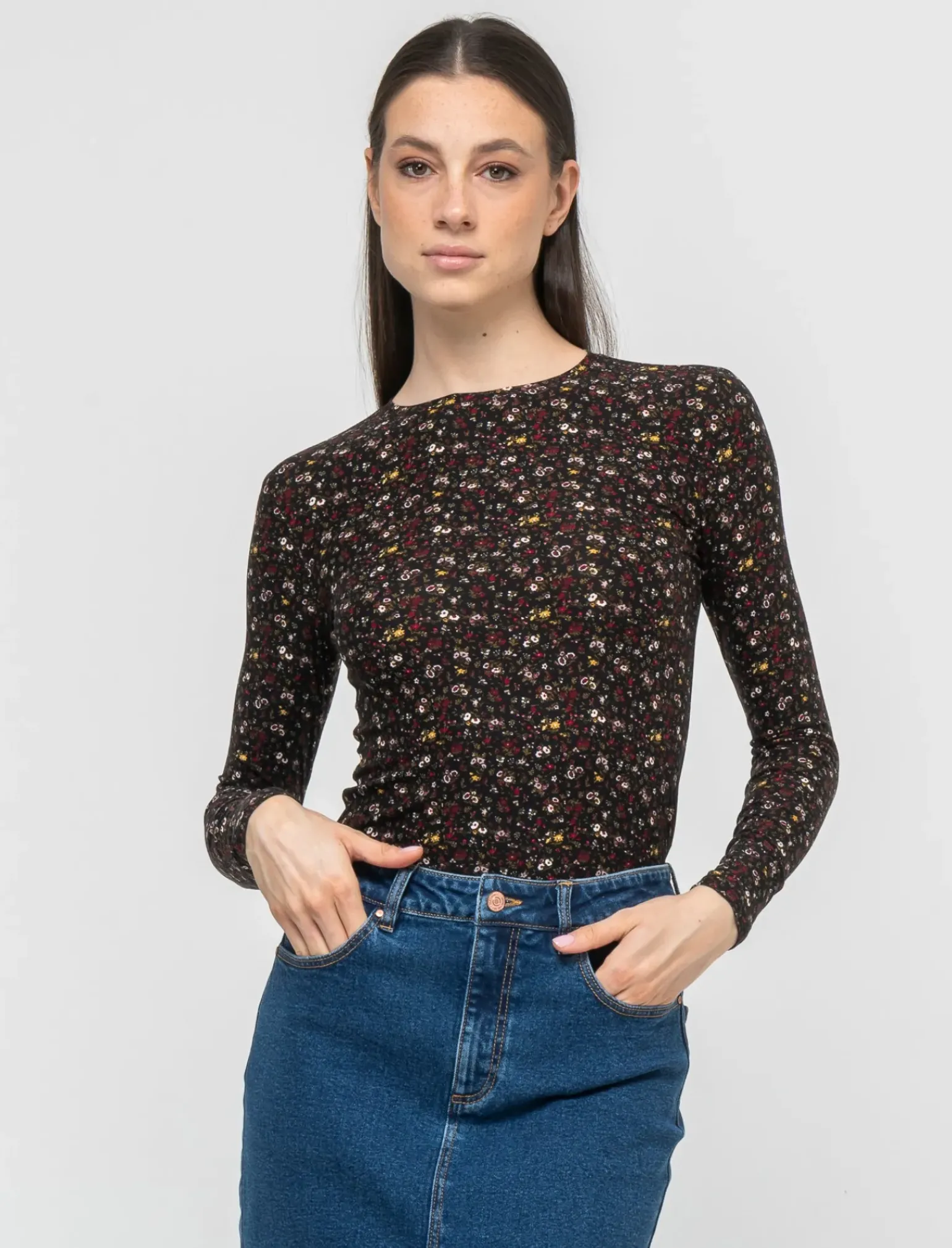 Donna Piazza Italia Donna|Maglieria<T-shirt girocollo stampata manica lunga - var 1