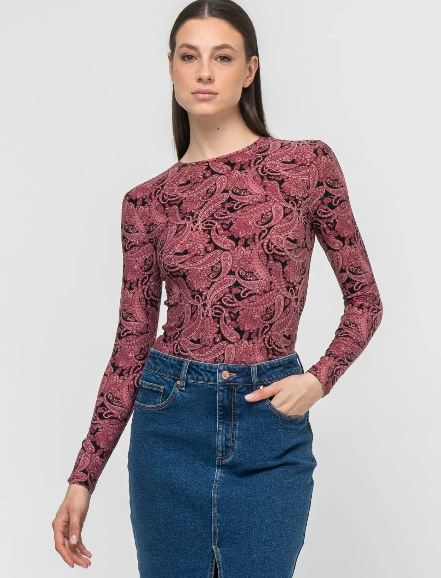 Donna Piazza Italia Donna|Maglieria<T-shirt girocollo stampata manica lunga - var 2