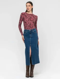 Donna Piazza Italia Donna|Maglieria<T-shirt girocollo stampata manica lunga - var 2