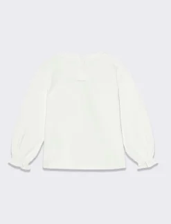 Piazza Italia Neonata<T-shirt in jersey con paillettes e pon pon - panna