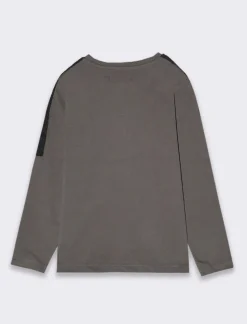 Bambino Piazza Italia Bambino|Maglieria<T-shirt in jersey mano pesca con dettagli in contrasto e stampa frontale - Grigio antracite