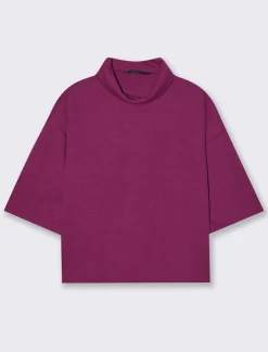 Donna Piazza Italia T-Shirt E Top<T-shirt in maglia a collo alto - Magenta