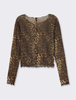 Piazza Italia T-shirt in rete stampata manica lunga e vestibilità crop - var 1 Cheap