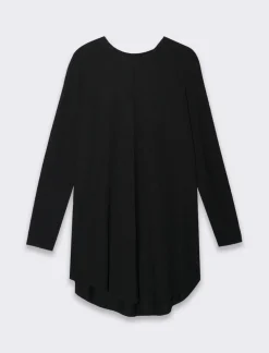 Donna Piazza Italia Donna|Maglieria<T-shirt lunga a girocollo a manica lunga e spacchi laterali -