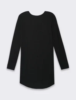 Donna Piazza Italia Donna|Maglieria<T-shirt lunga a girocollo a manica lunga e spacchi laterali -