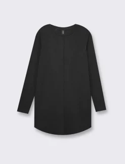 Donna Piazza Italia Donna|Maglieria<T-shirt lunga a girocollo a manica lunga e spacchi laterali -