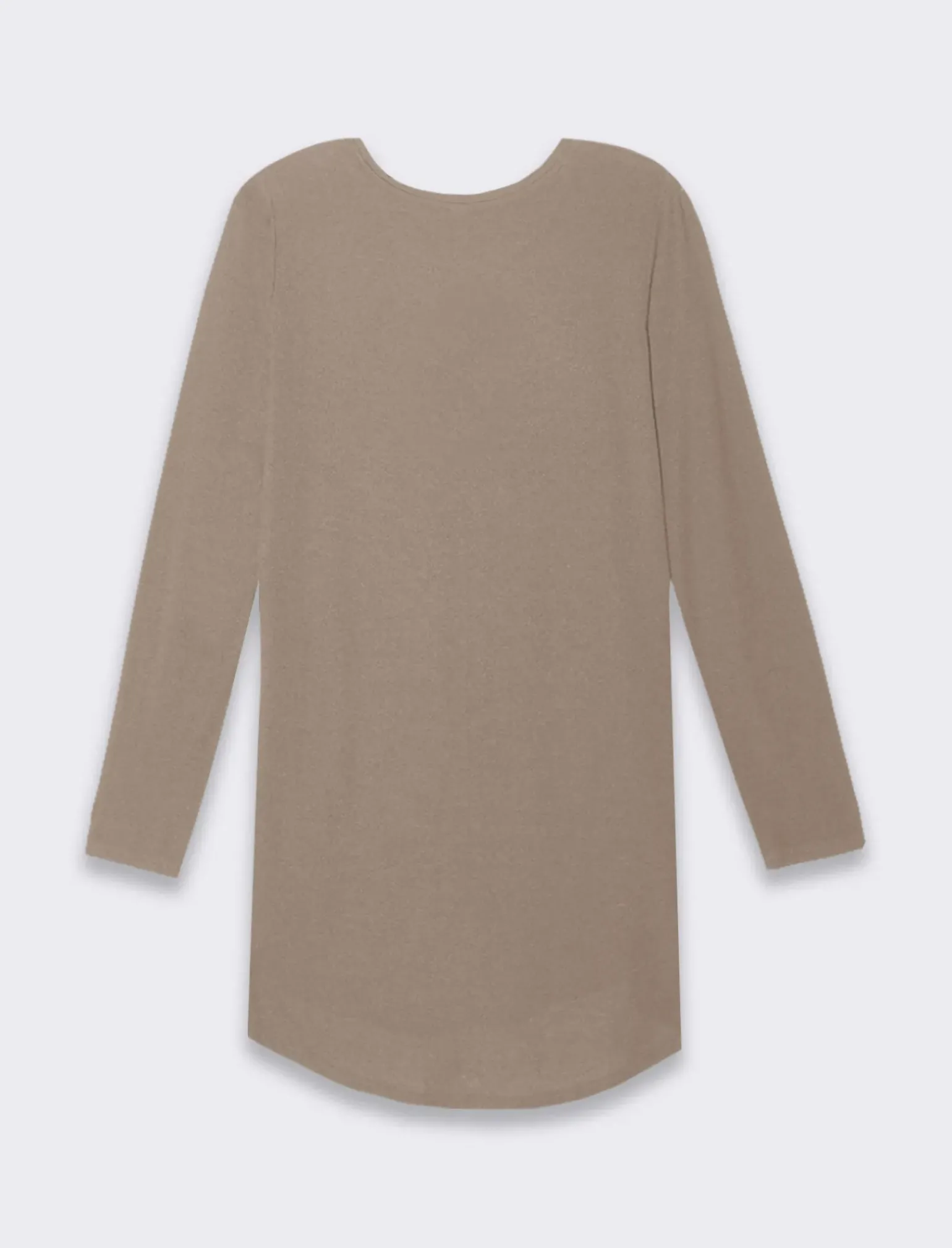 Donna Piazza Italia Donna|Maglieria<T-shirt lunga a girocollo a manica lunga e spacchi laterali - Tortora melange