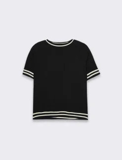 Donna Piazza Italia Donna|Maglieria<T-shirt manica corta con giro collo -