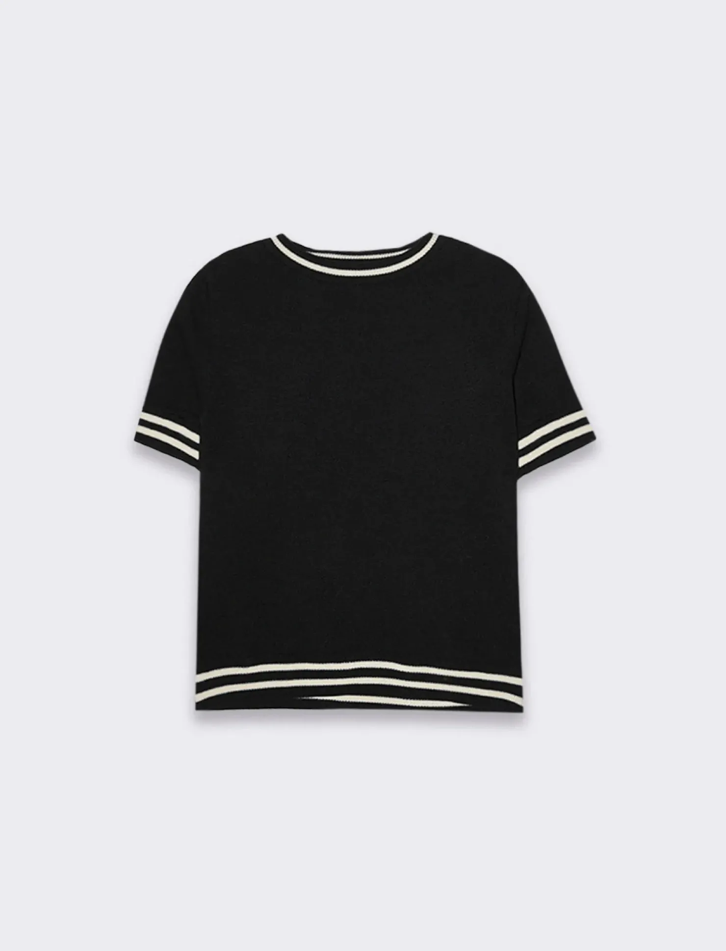 Piazza Italia T-shirt manica corta con giro collo - Nero Sale