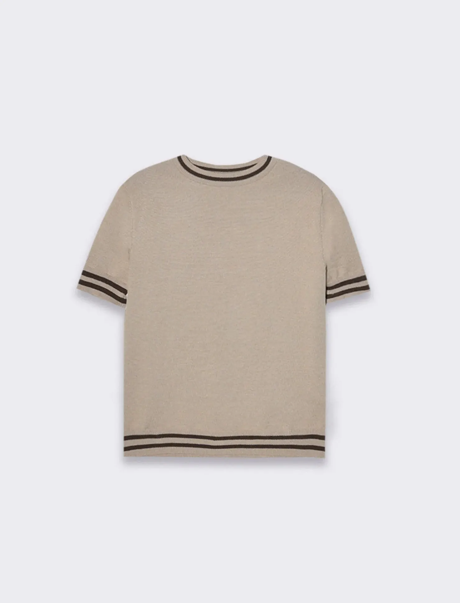 Piazza Italia T-shirt manica corta con giro collo - Beige Outlet