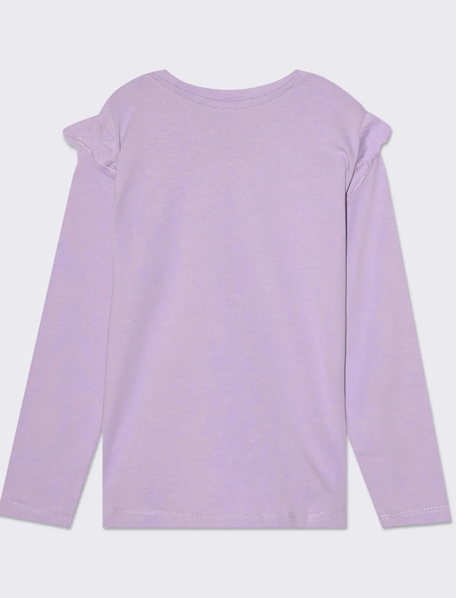 Piazza Italia Bambina|T-Shirt E Top<T-shirt manica lunga in cotone con rouches e stampa con dettagli effetto metallizzato - Lilla