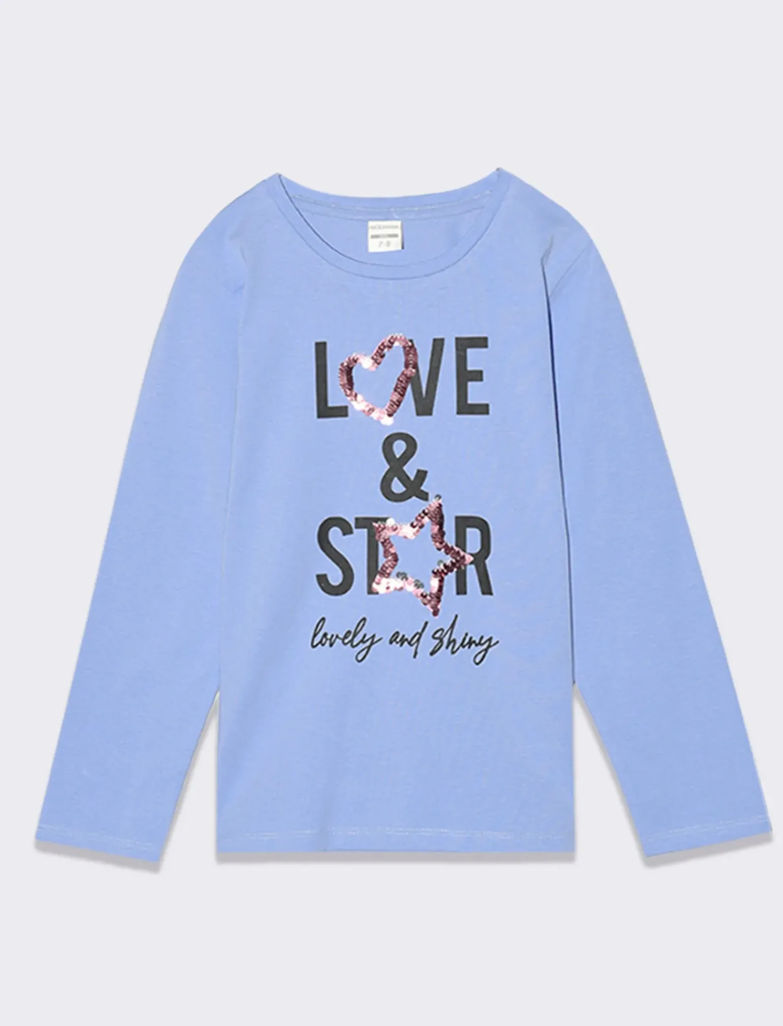 Piazza Italia Bambina|T-Shirt E Top<T-shirt manica lunga in cotone con stampa e dettaglio paillettes -