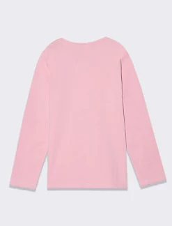 Piazza Italia Bambina|T-Shirt E Top<T-shirt manica lunga in cotone con stampa e dettaglio paillettes -