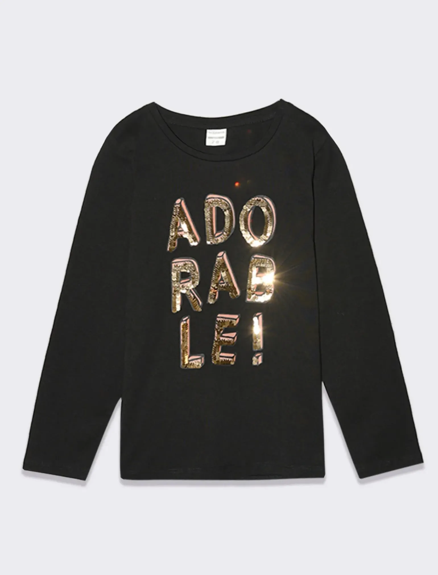 Piazza Italia Bambina|T-Shirt E Top<T-shirt manica lunga in cotone con stampa e dettaglio paillettes -