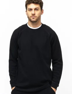 Uomo Piazza Italia Uomo|Polo E T-Shirt<T-shirt maniche lunghe struttura waffel in puro cotone -