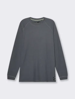 Uomo Piazza Italia Uomo|Polo E T-Shirt<T-shirt maniche lunghe struttura waffel in puro cotone - Avion