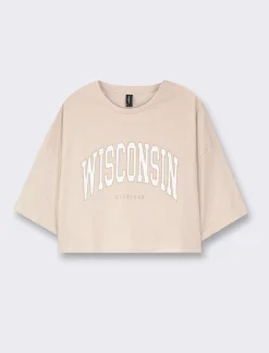 Donna Piazza Italia Donna|T-Shirt E Top<T-shirt mezz manica girocollo vestibilità crop e spalla scesa con stampa - var 1