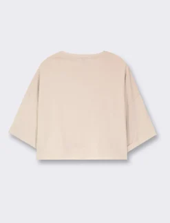 Donna Piazza Italia Donna|T-Shirt E Top<T-shirt mezz manica girocollo vestibilità crop e spalla scesa con stampa - var 1