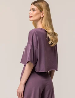 Donna Piazza Italia Donna|T-Shirt E Top<T-shirt mezz manica girocollo vestibilità crop e spalla scesa con stampa - var 3