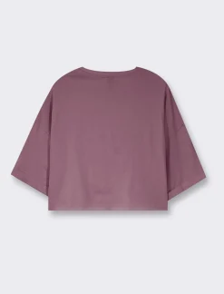 Donna Piazza Italia Donna|T-Shirt E Top<T-shirt mezz manica girocollo vestibilità crop e spalla scesa con stampa - var 3