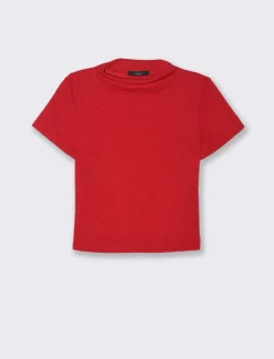 Donna Piazza Italia T-Shirt E Top<T-shirt mezza manica con mezzo collo - Rosso