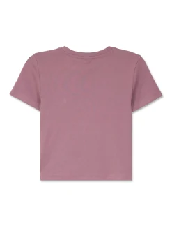 Piazza Italia T-shirt mezza manica girocollo con lavorazione a coste - malva Viola Outlet