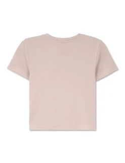 Donna Piazza Italia Donna|T-Shirt E Top<T-shirt mezza manica girocollo con lavorazione a coste - perla