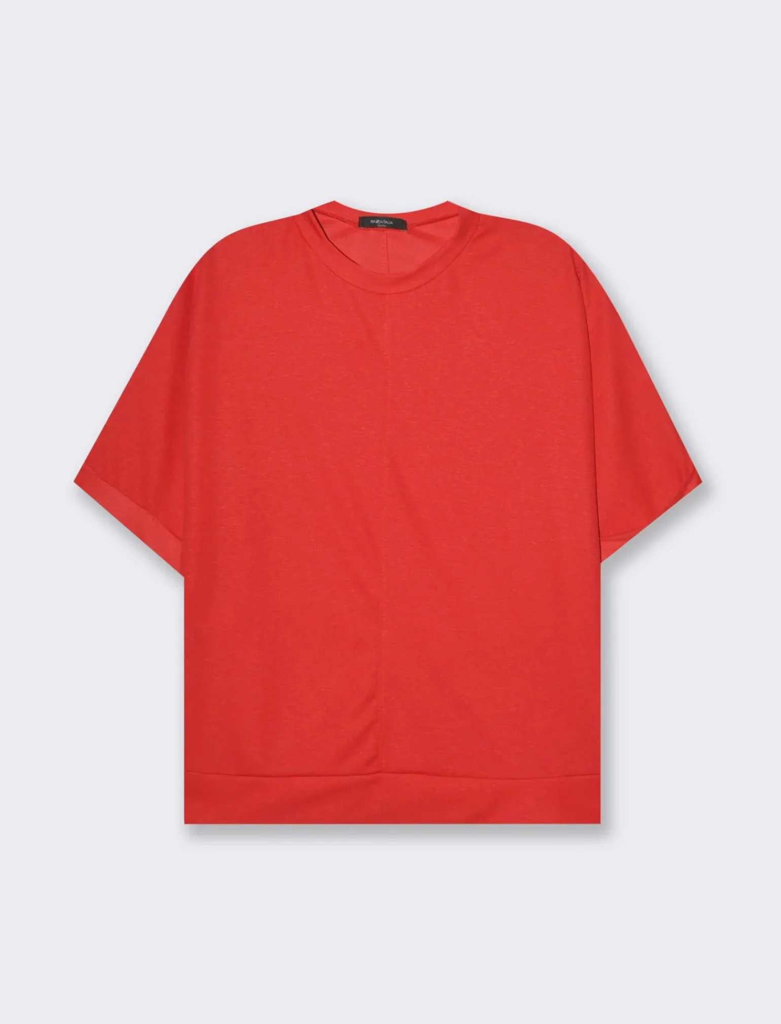 Donna Piazza Italia Maglieria<T-shirt mezza manica girocollo con cintura in rilievo - Bordeaux